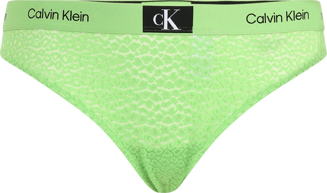 Calvin Klein Underwear Plus Tanga světle zelená / černá