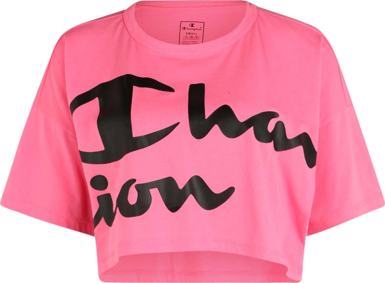 Champion Authentic Athletic Apparel Funkční tričko 'Crop Top' pink / černá