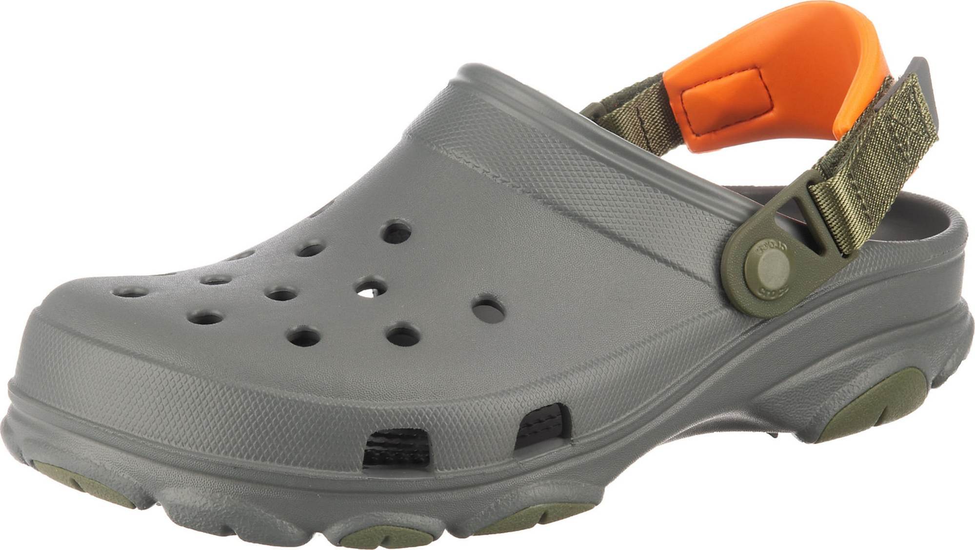 Crocs Pantofle tmavě šedá / khaki / oranžová