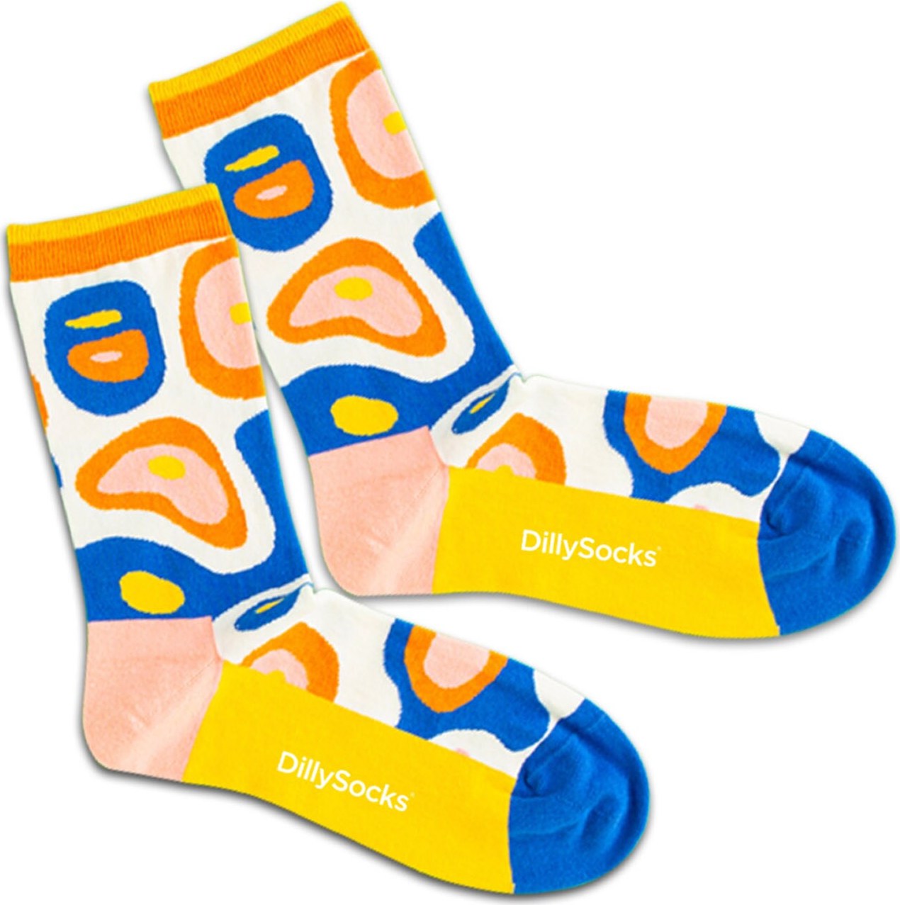 DillySocks Ponožky 'Island Dream' modrá / žlutá / oranžová / růžová / bílá