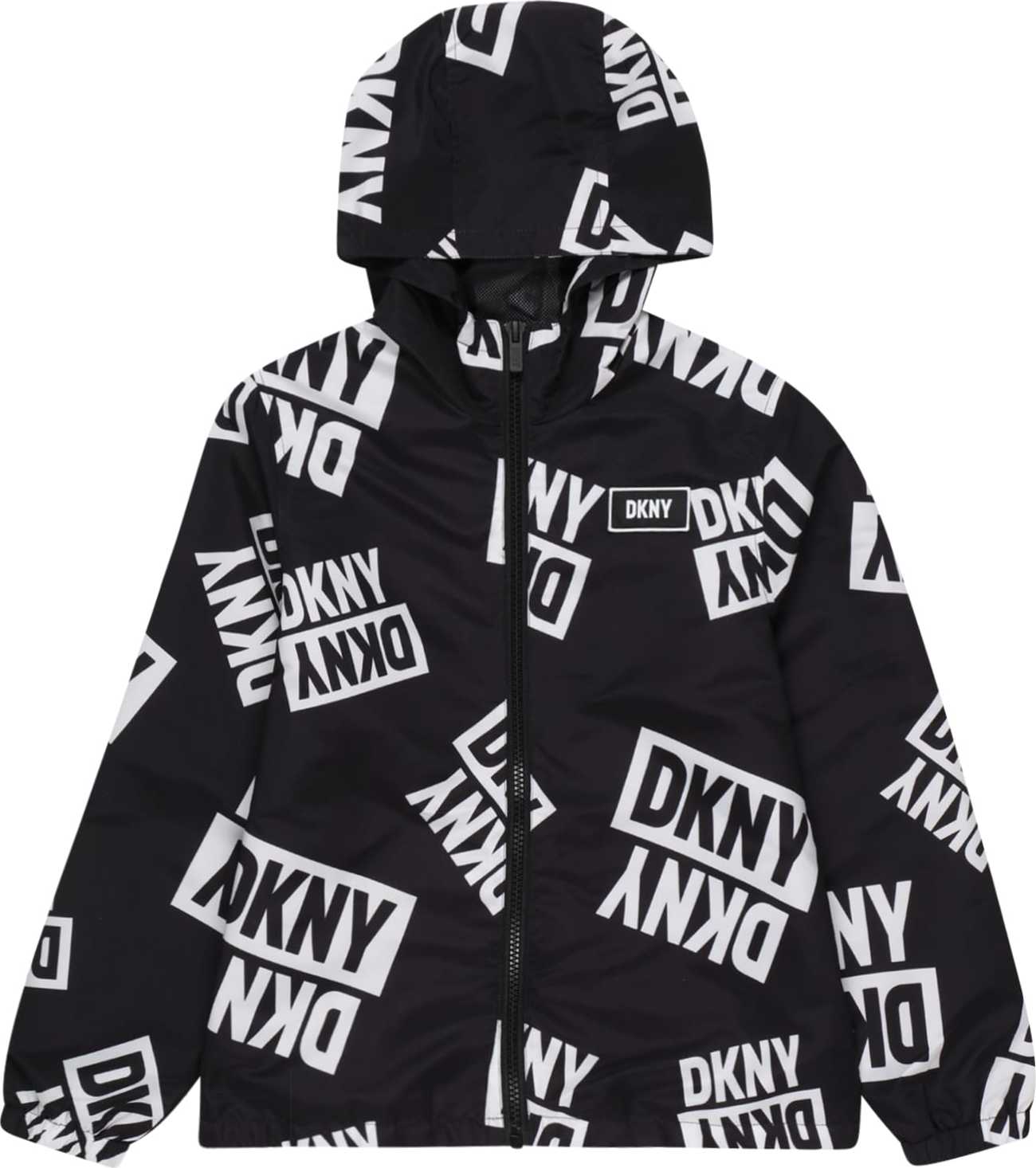 DKNY Přechodná bunda černá / bílá