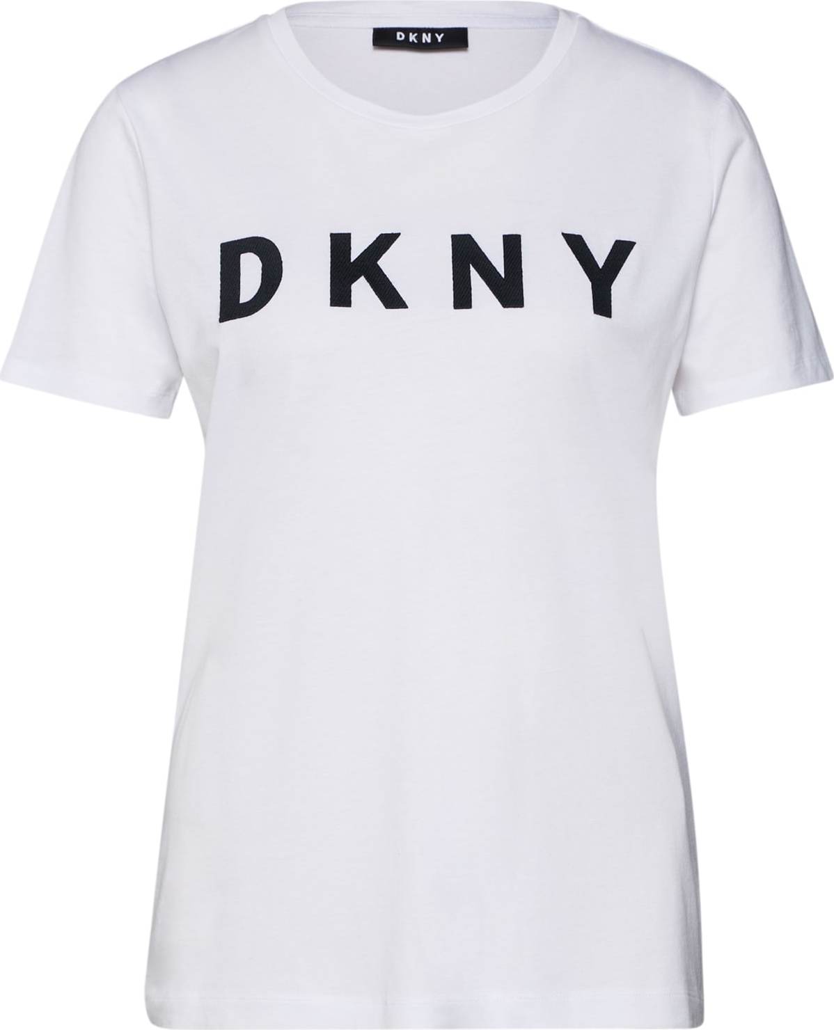 DKNY Tričko 'FOUNDATION - S/S LOGO TEE' černá / bílá