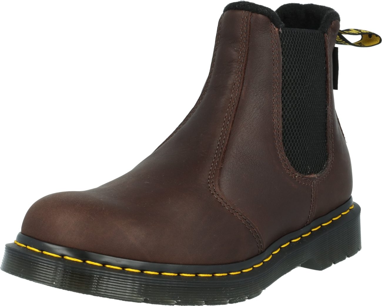 Dr. Martens Chelsea boty tmavě hnědá / žlutá / černá