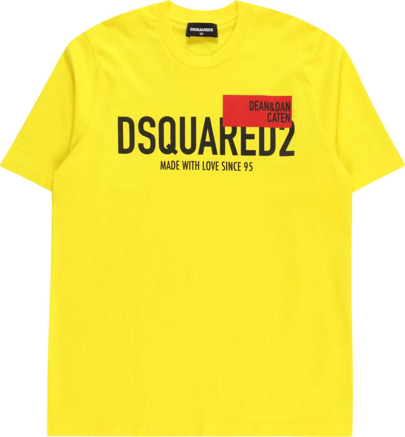 DSQUARED2 Tričko žlutá / tmavě červená / černá