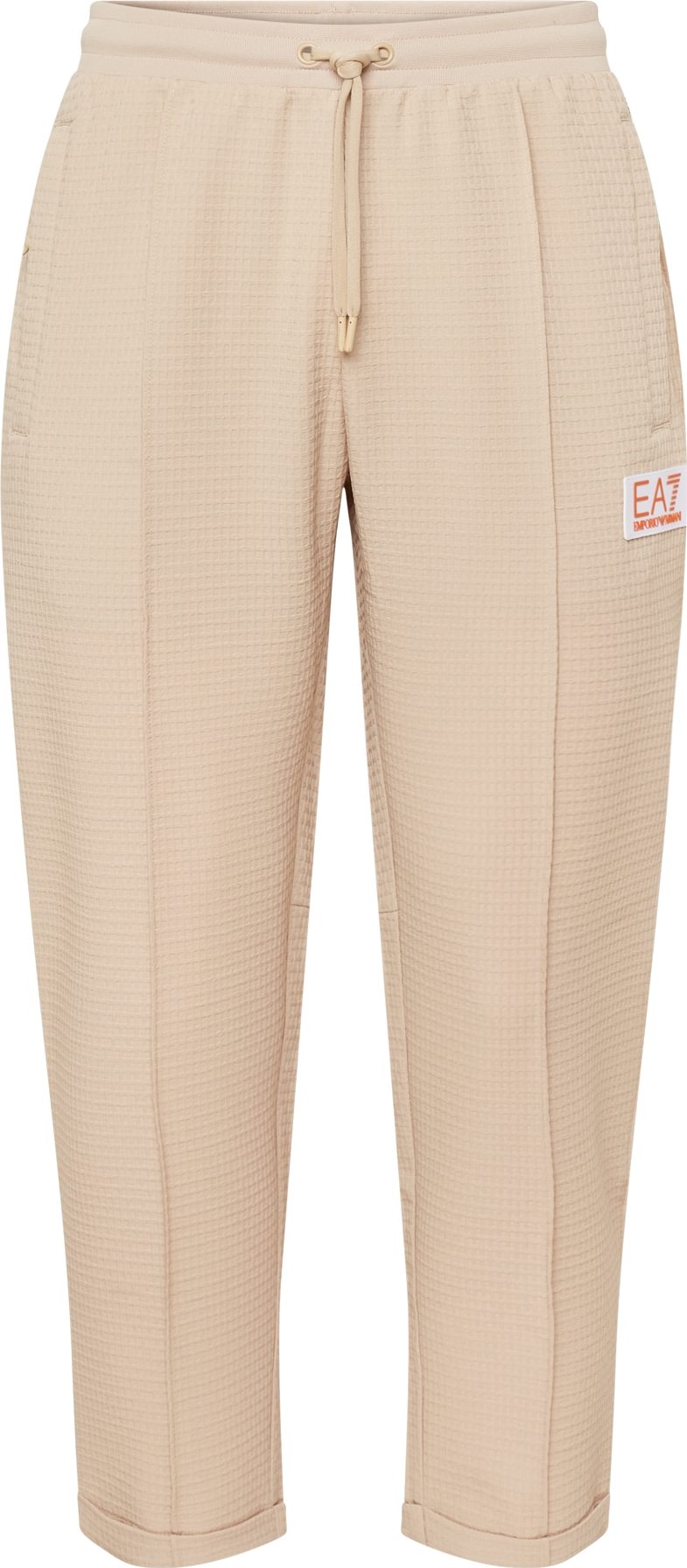 EA7 Emporio Armani Sportovní kalhoty písková / oranžová / bílá