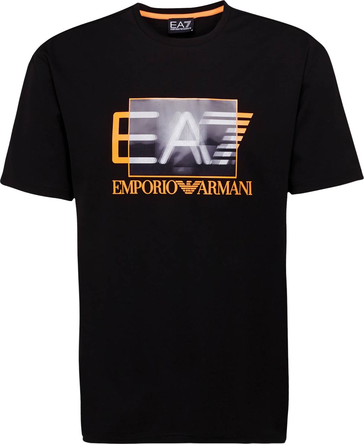 EA7 Emporio Armani Tričko šedá / oranžová / černá / bílá