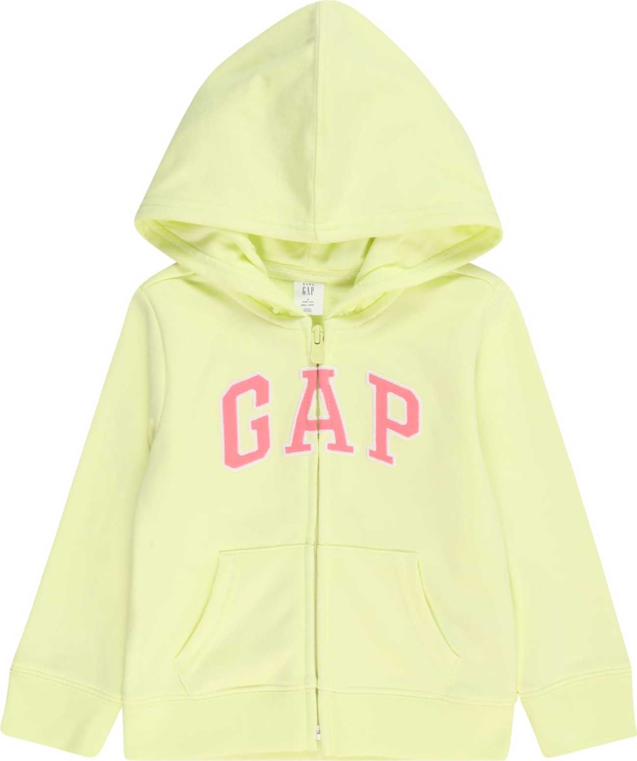 GAP Mikina limone / pink / bílá