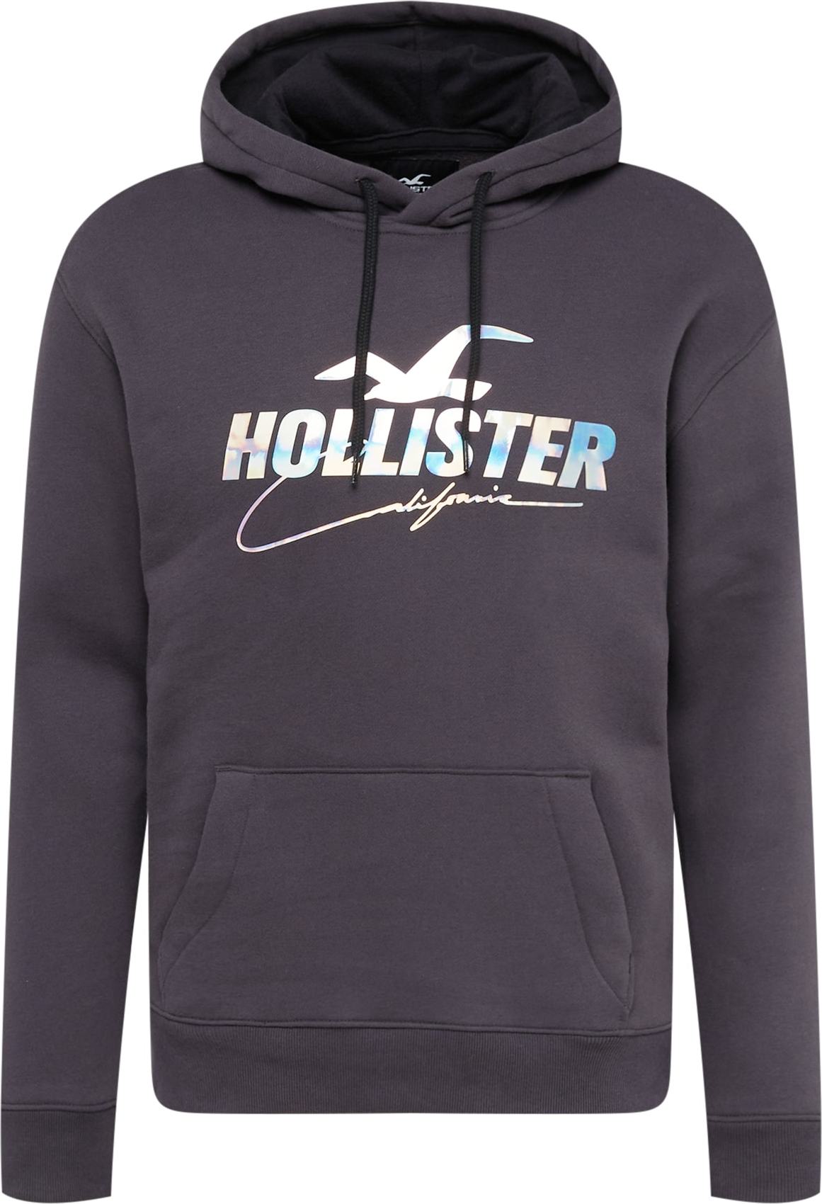 HOLLISTER Mikina nebeská modř / čedičová šedá / orchidej / bílá