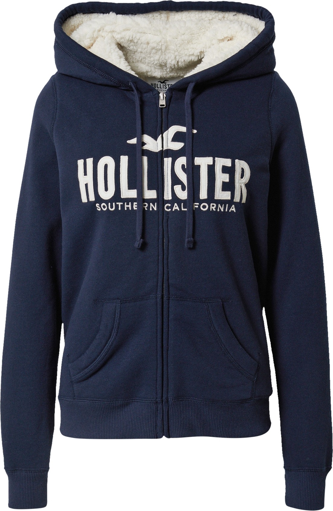 HOLLISTER Mikina tmavě modrá / bílá