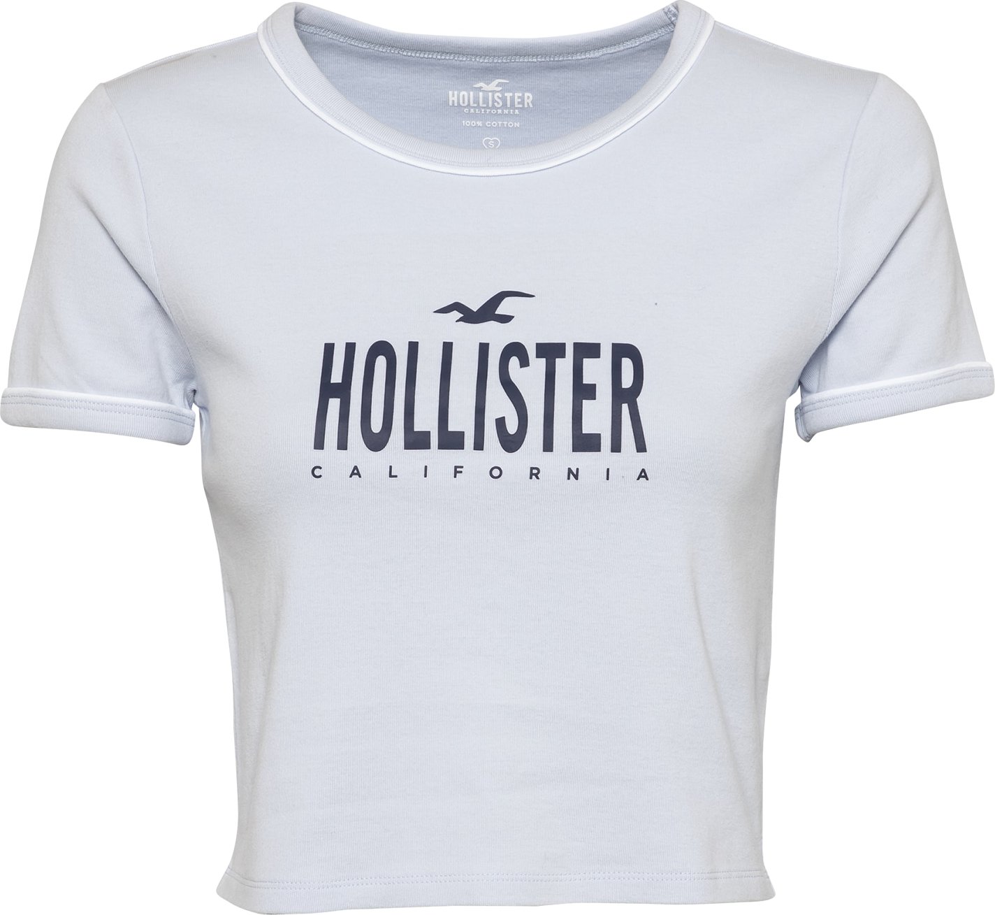 HOLLISTER Tričko 'Sporty' námořnická modř / světlemodrá / bílá