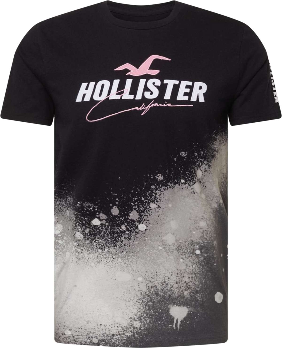 HOLLISTER Tričko světle šedá / světle růžová / černá / bílá