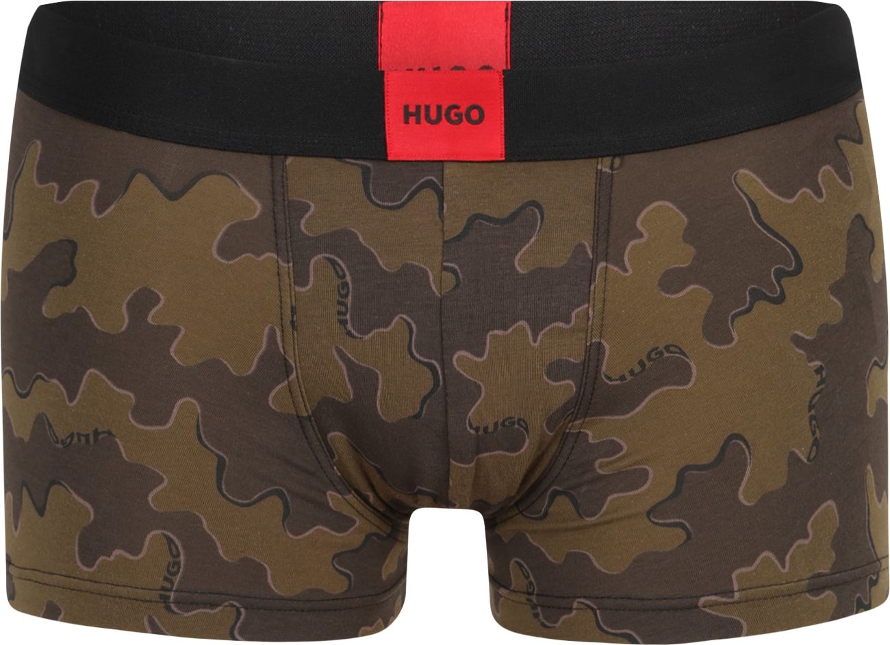 HUGO Boxerky 'Individual' khaki / olivová / červená / černá