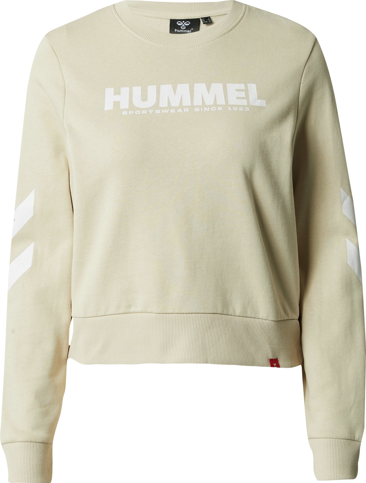 Hummel Sportovní mikina krémová / červená / bílá