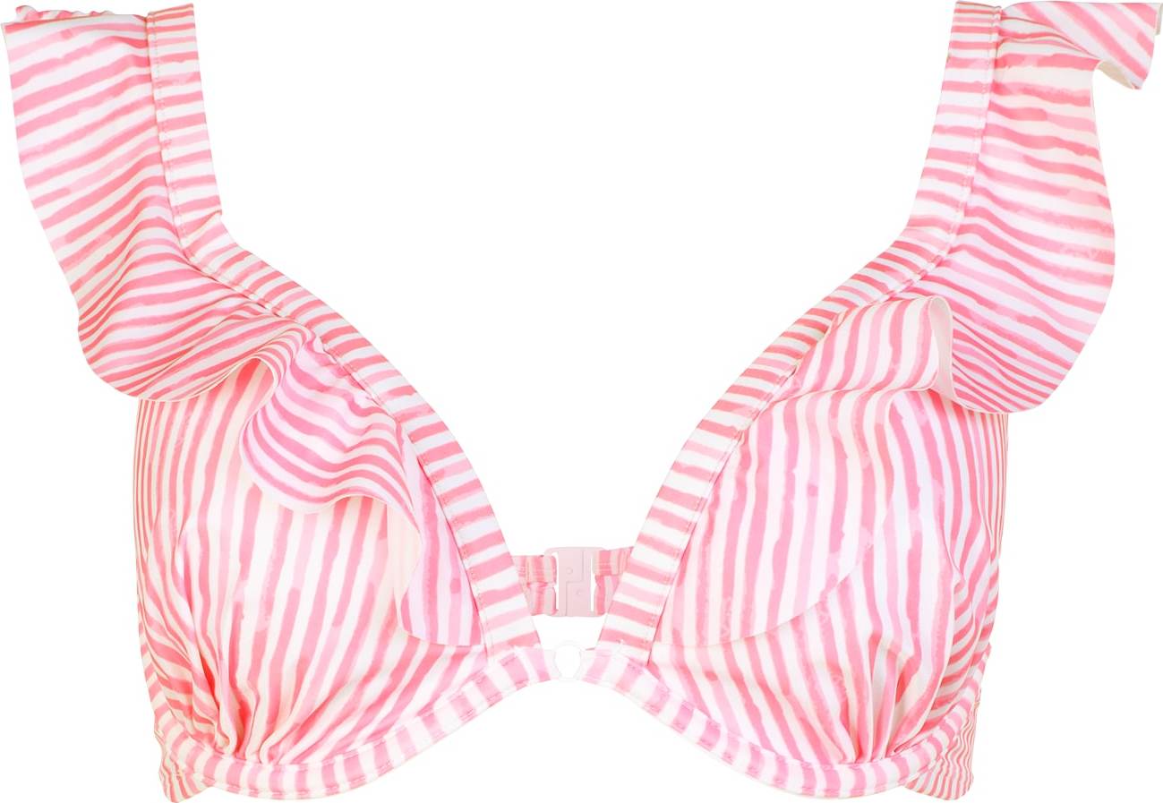 Hunkemöller Horní díl plavek 'JULIA' pink / bílá