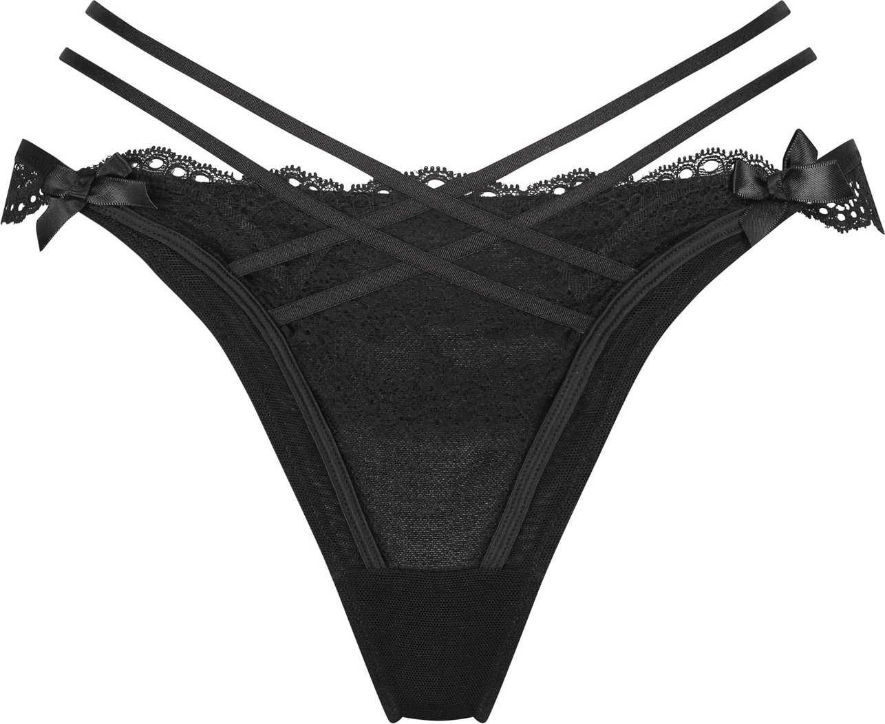 Hunkemöller Tanga 'Fleur' černá