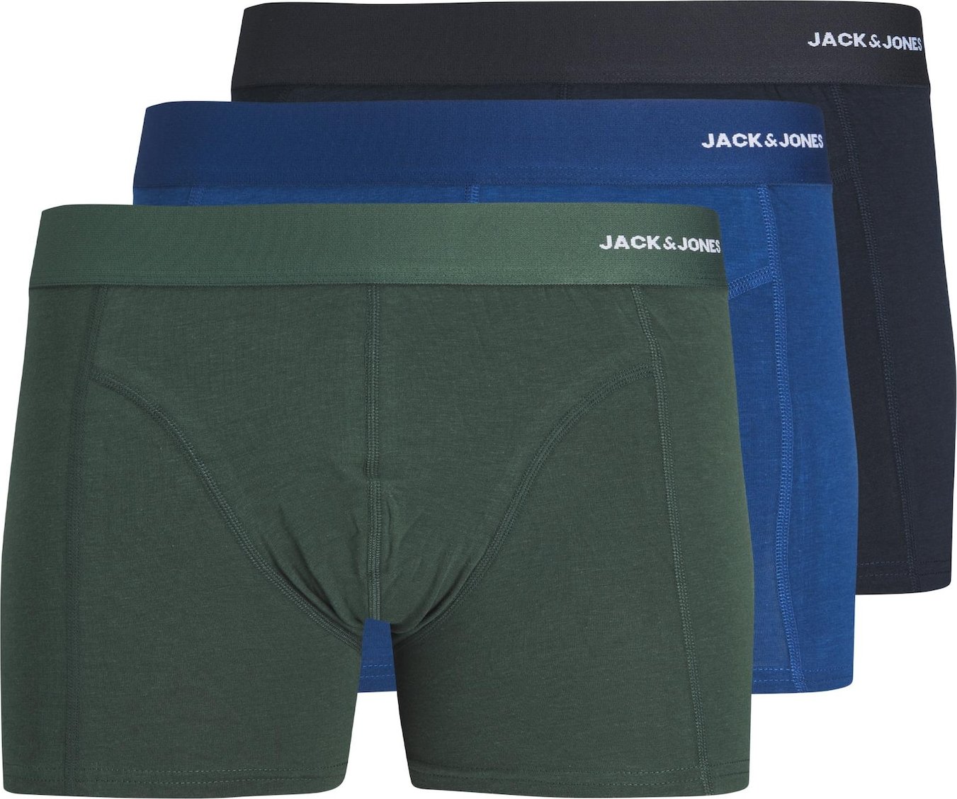 JACK & JONES Boxerky 'DUKE' námořnická modř / kobaltová modř / zelená / bílá