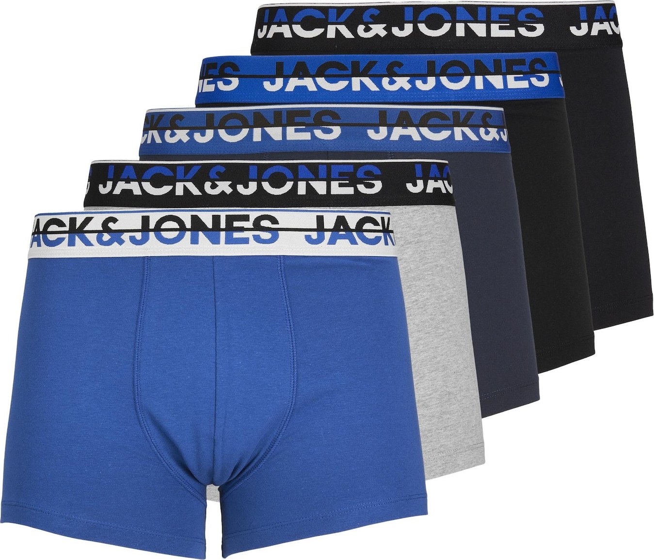 JACK & JONES Boxerky 'Koda' noční modrá / královská modrá / šedý melír / černá