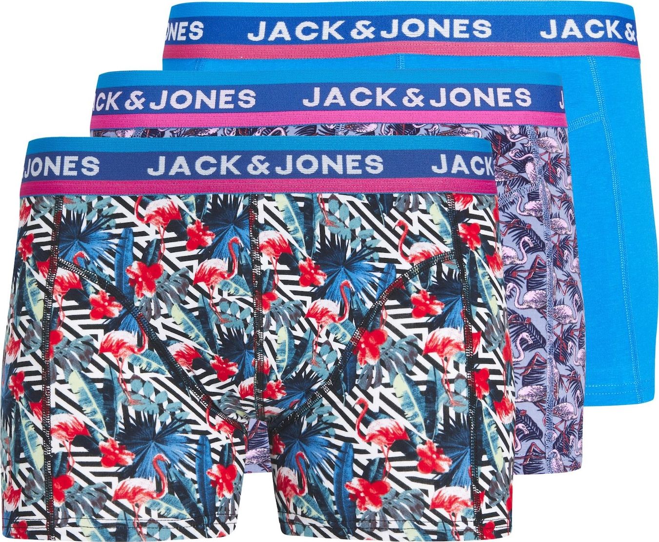 JACK & JONES Boxerky 'Lake Land' kouřově modrá / královská modrá / nebeská modř / mix barev