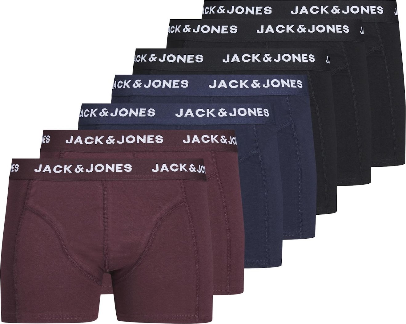 JACK & JONES Boxerky 'SIMPLY' námořnická modř / vínově červená / černá