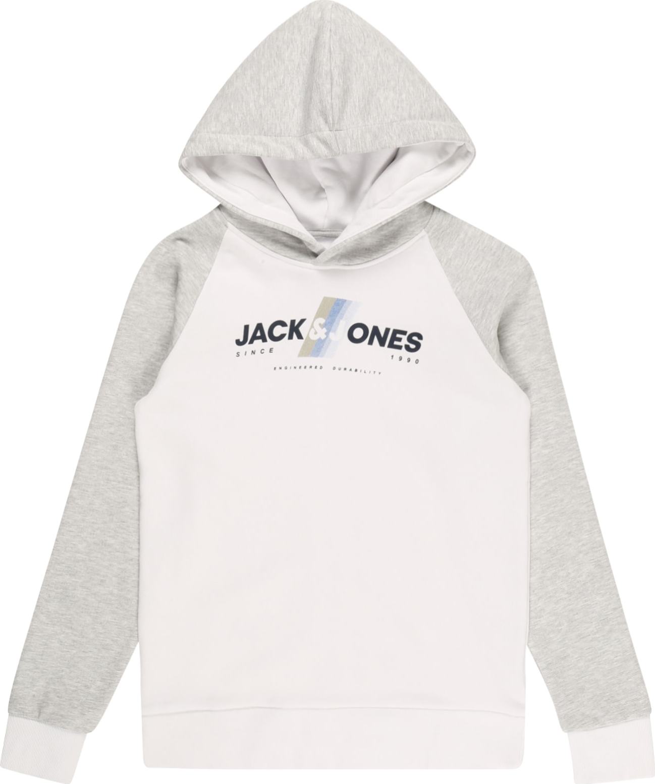 Jack & Jones Junior Mikina 'CONNOR' modrý melír / šedý melír / zelený melír / černá / bílá