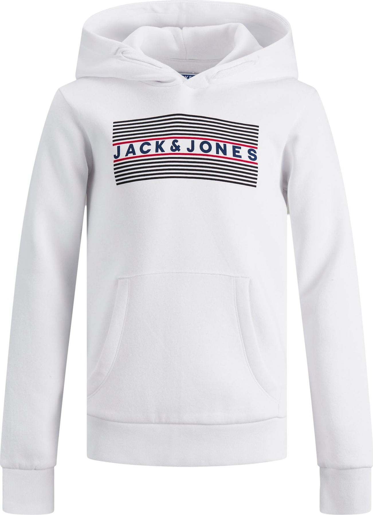 Jack & Jones Junior Svetr 'ECORP' námořnická modř / ohnivá červená / černá / bílá