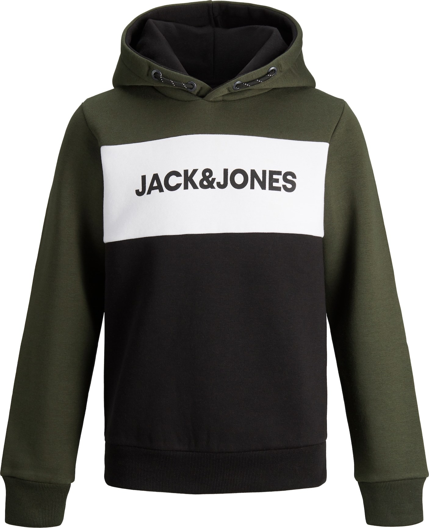 Jack & Jones Junior Mikina mokka / černá / bílá