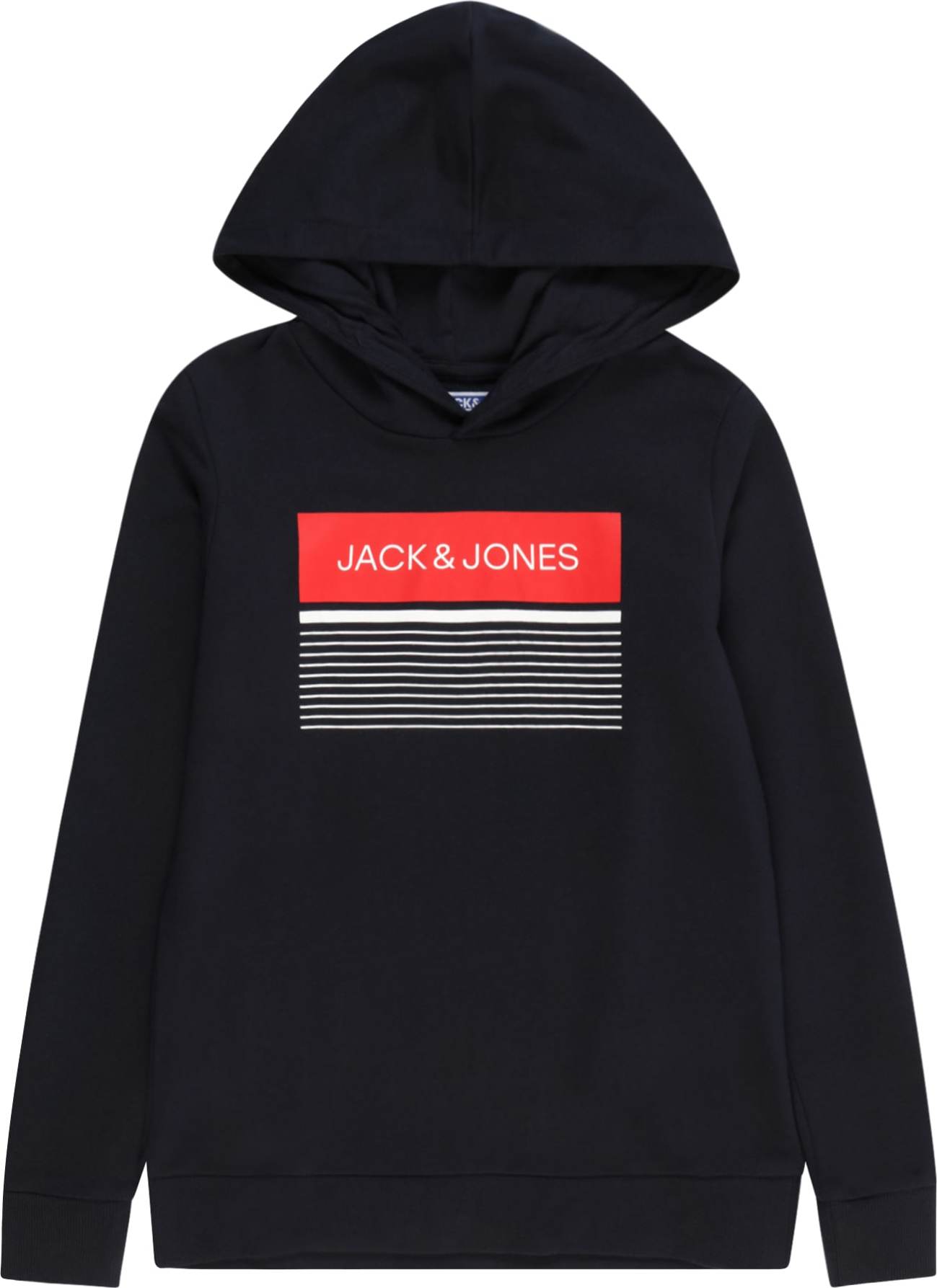 Jack & Jones Junior Mikina 'TRAVIS' námořnická modř / červená / bílá