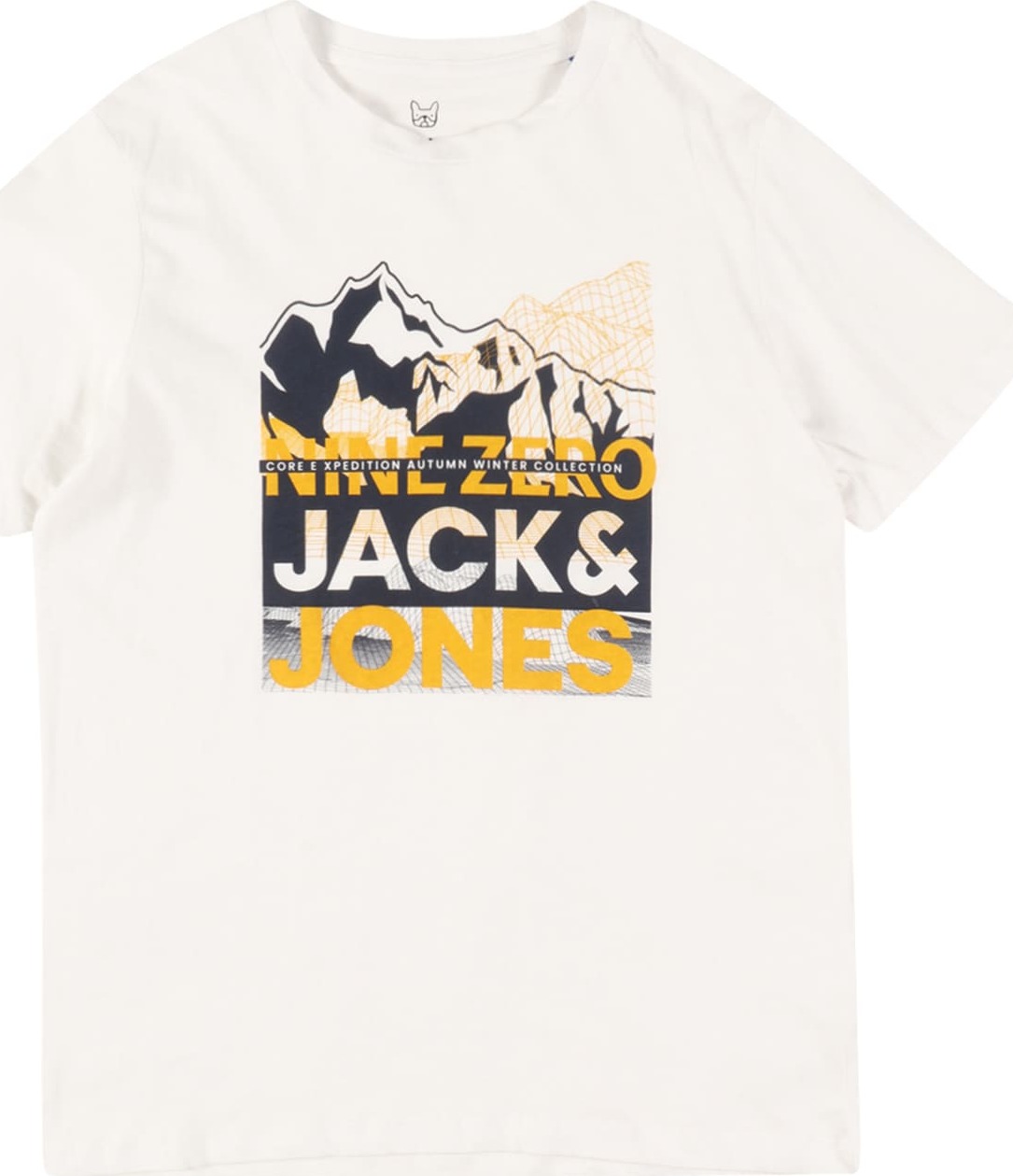 Jack & Jones Junior Tričko 'BOOSTER' šedá / oranžová / černá / bílá