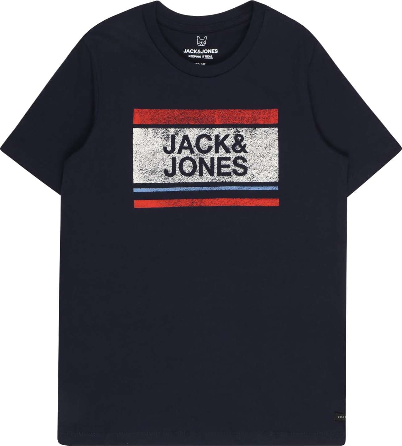 Jack & Jones Junior Tričko 'BRYAN' béžová / kouřově modrá / tmavě modrá / červená