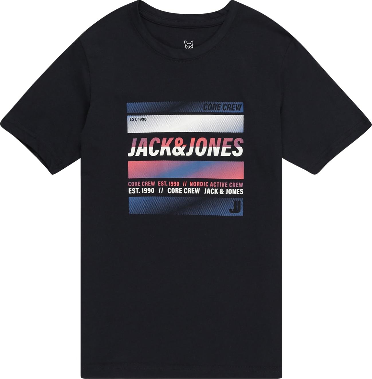 Jack & Jones Junior Tričko marine modrá / námořnická modř / grenadina / bílá