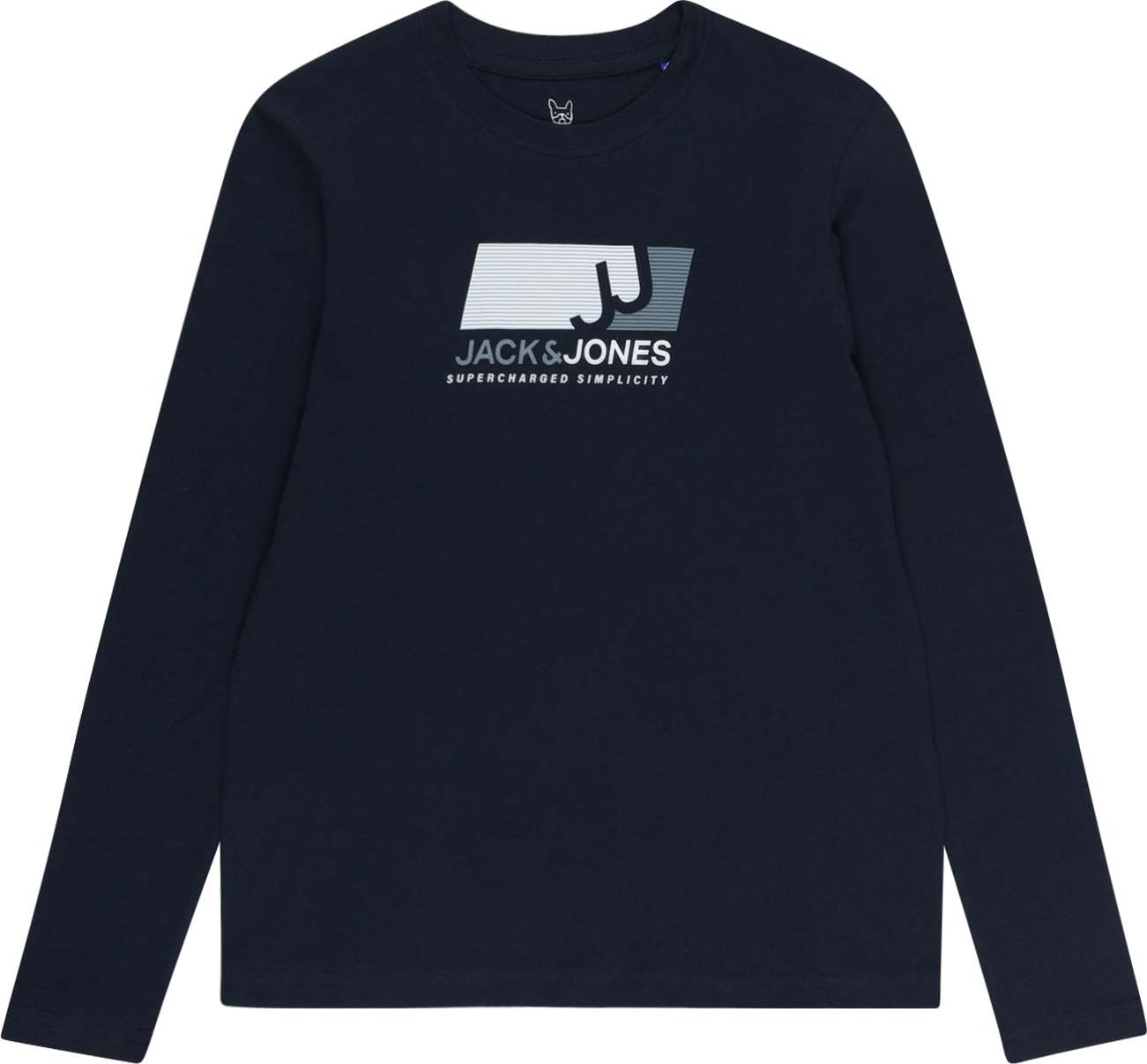 Jack & Jones Junior Tričko námořnická modř / šedá / bílá