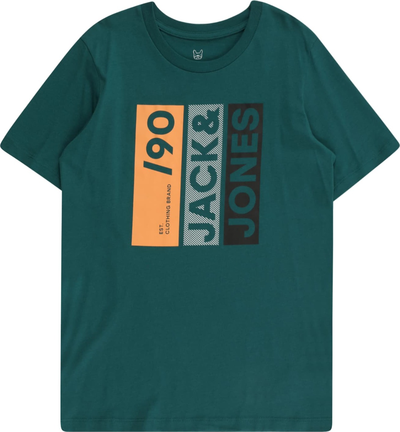 Jack & Jones Junior Tričko smaragdová / mandarinkoná / černá