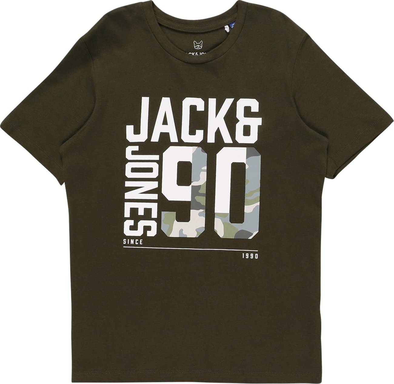 Jack & Jones Junior Tričko světle šedá / tmavě šedá / khaki / bílá