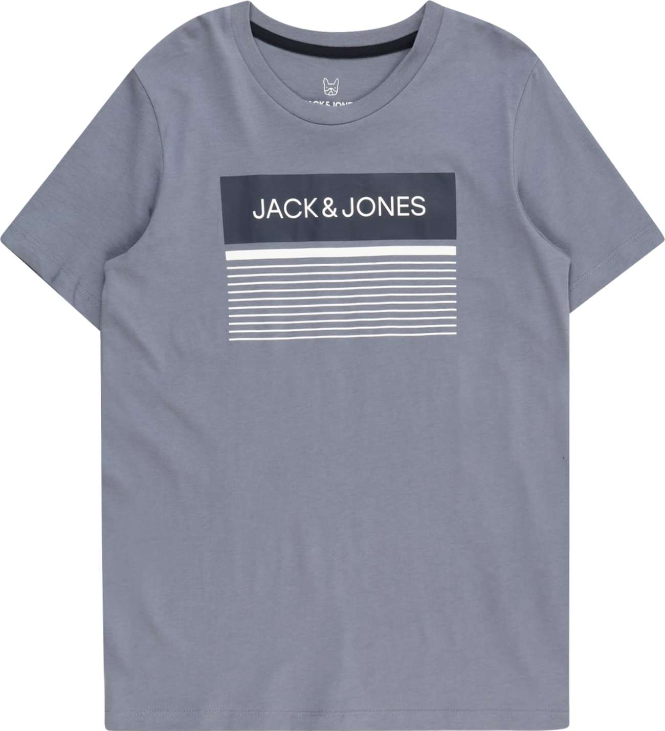 Jack & Jones Junior Tričko 'Travis' kouřově modrá / černá / bílá