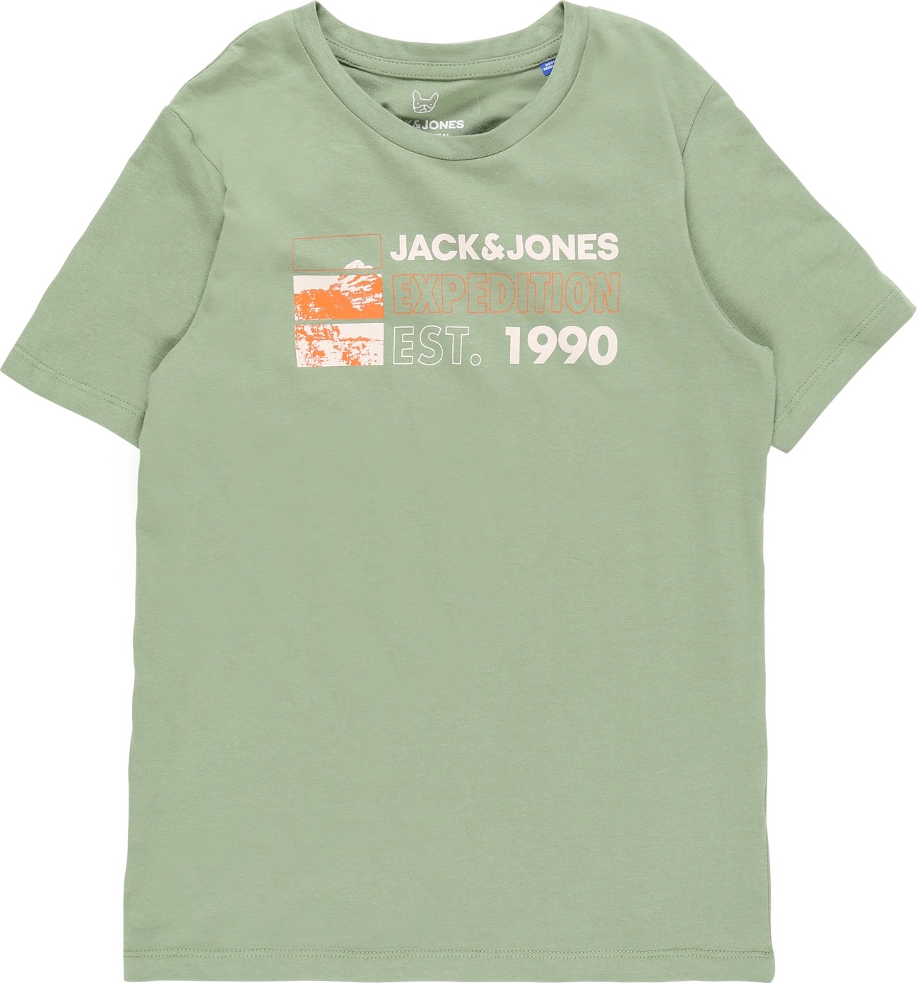 Jack & Jones Junior Tričko zelená / oranžová / bílá