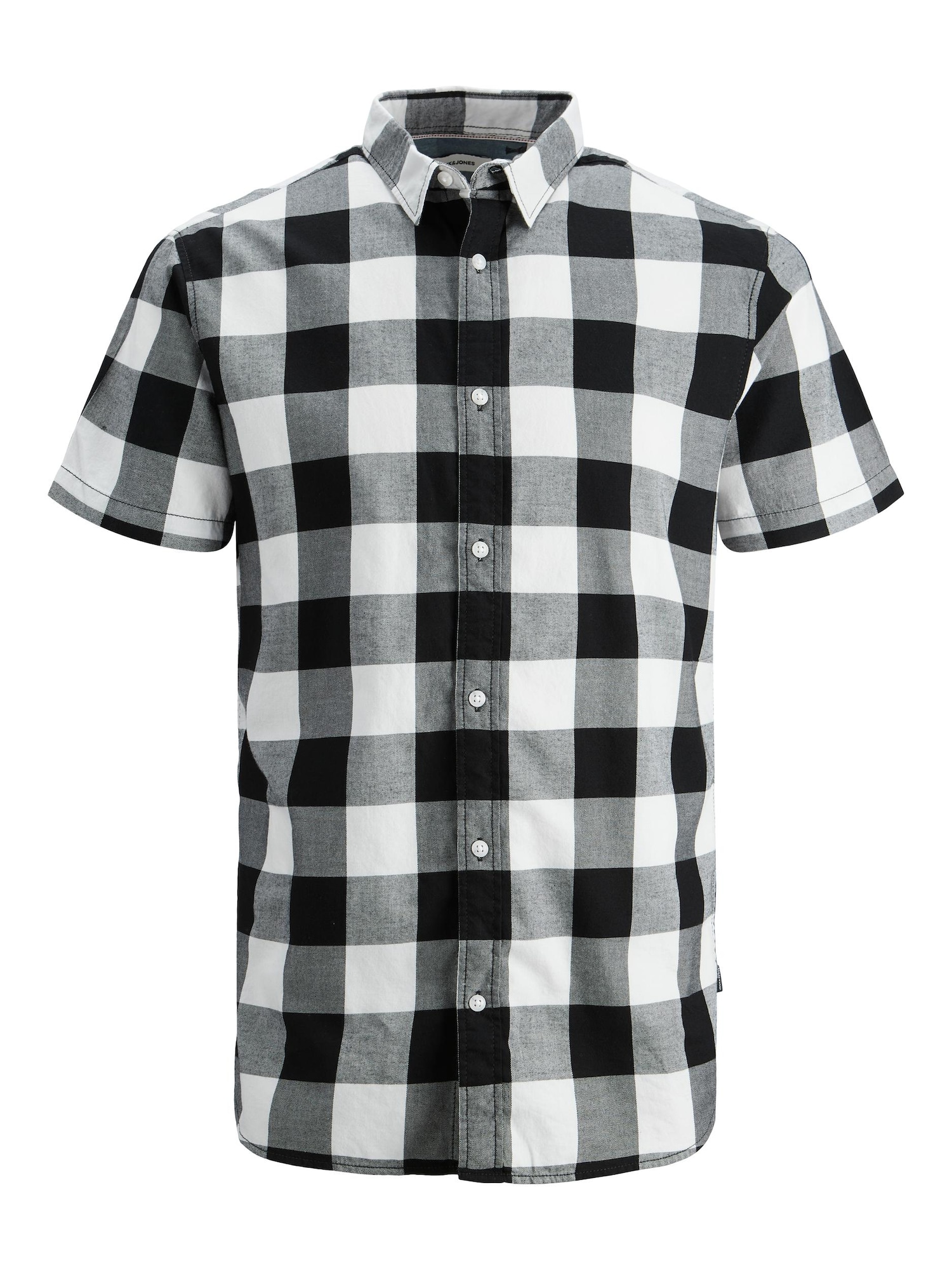 JACK & JONES Košile 'Gingham' černá / bílá