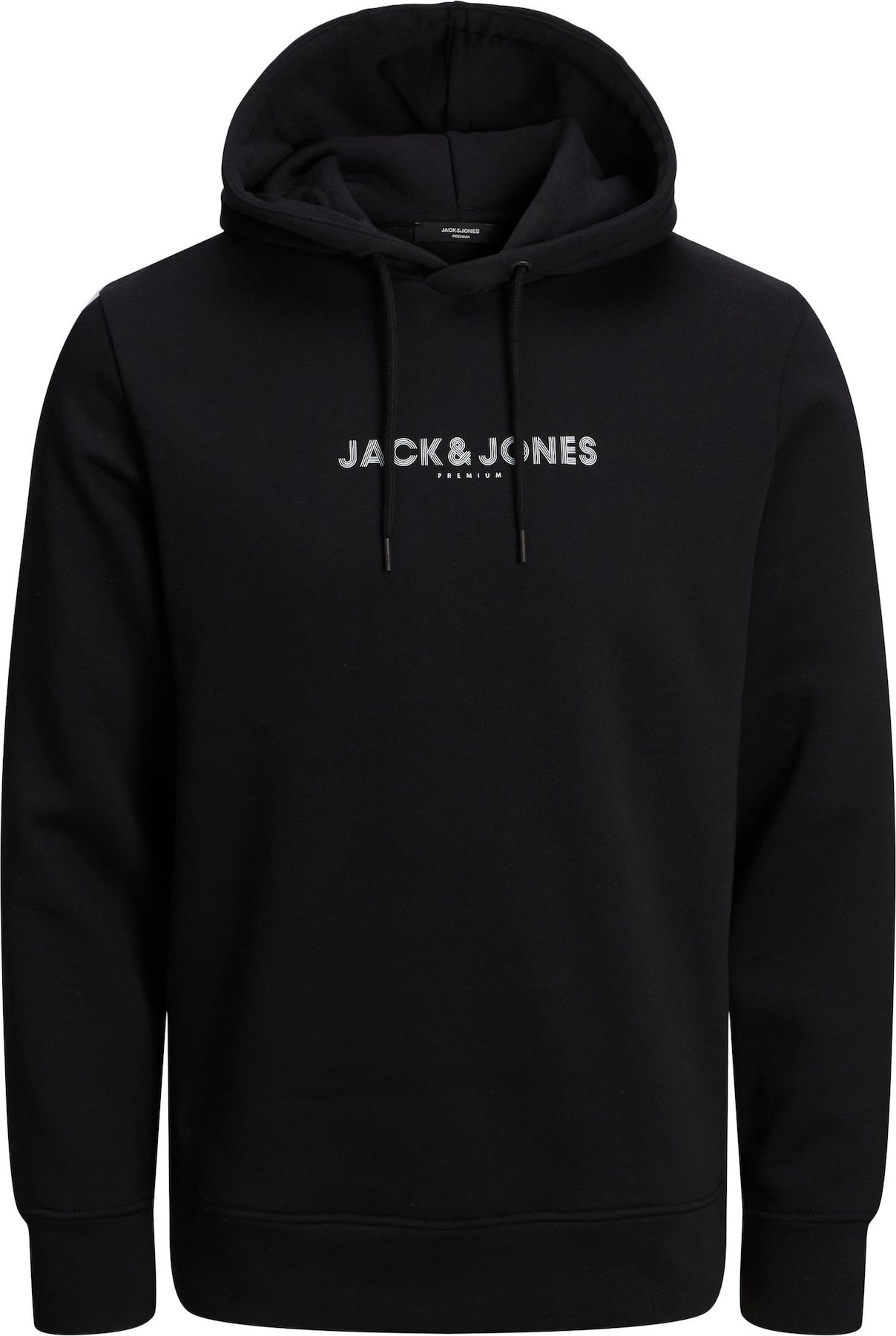 JACK & JONES Mikina 'Booster' černá / bílá