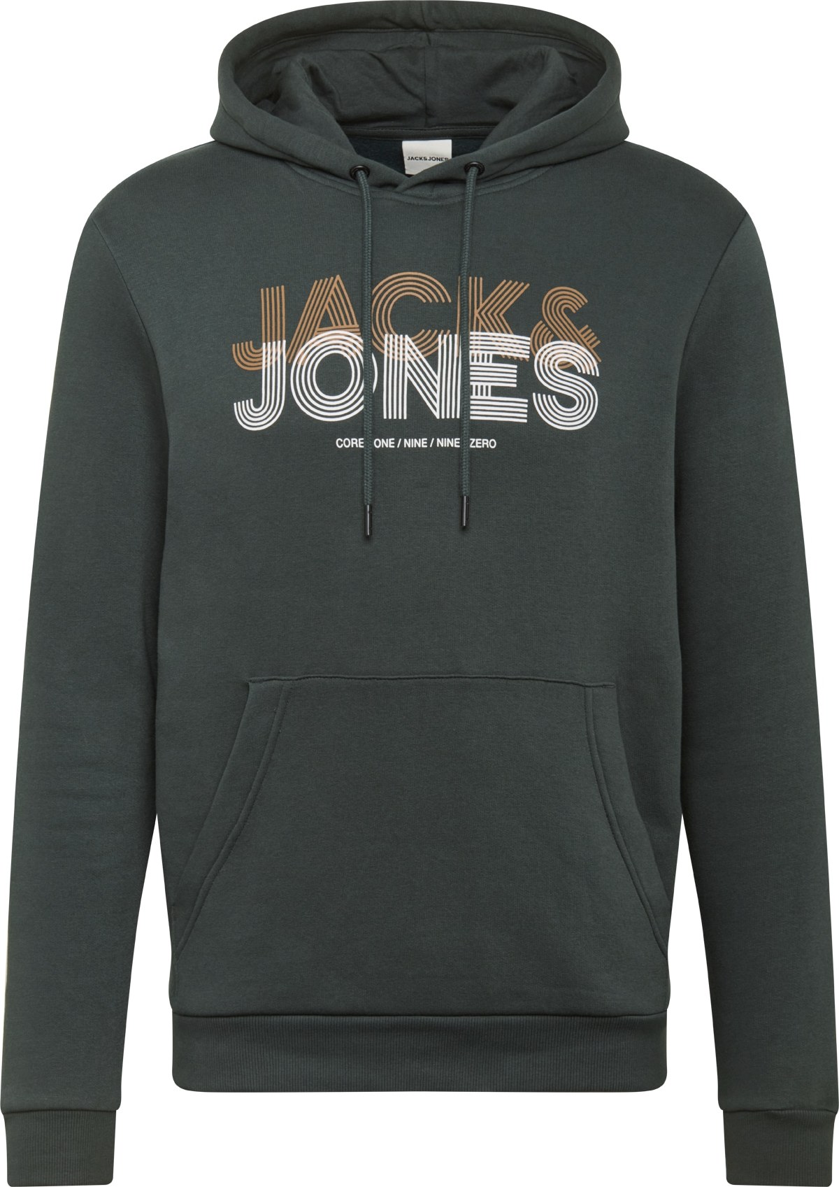 JACK & JONES Mikina 'Lexus' béžová / tmavě zelená / bílá