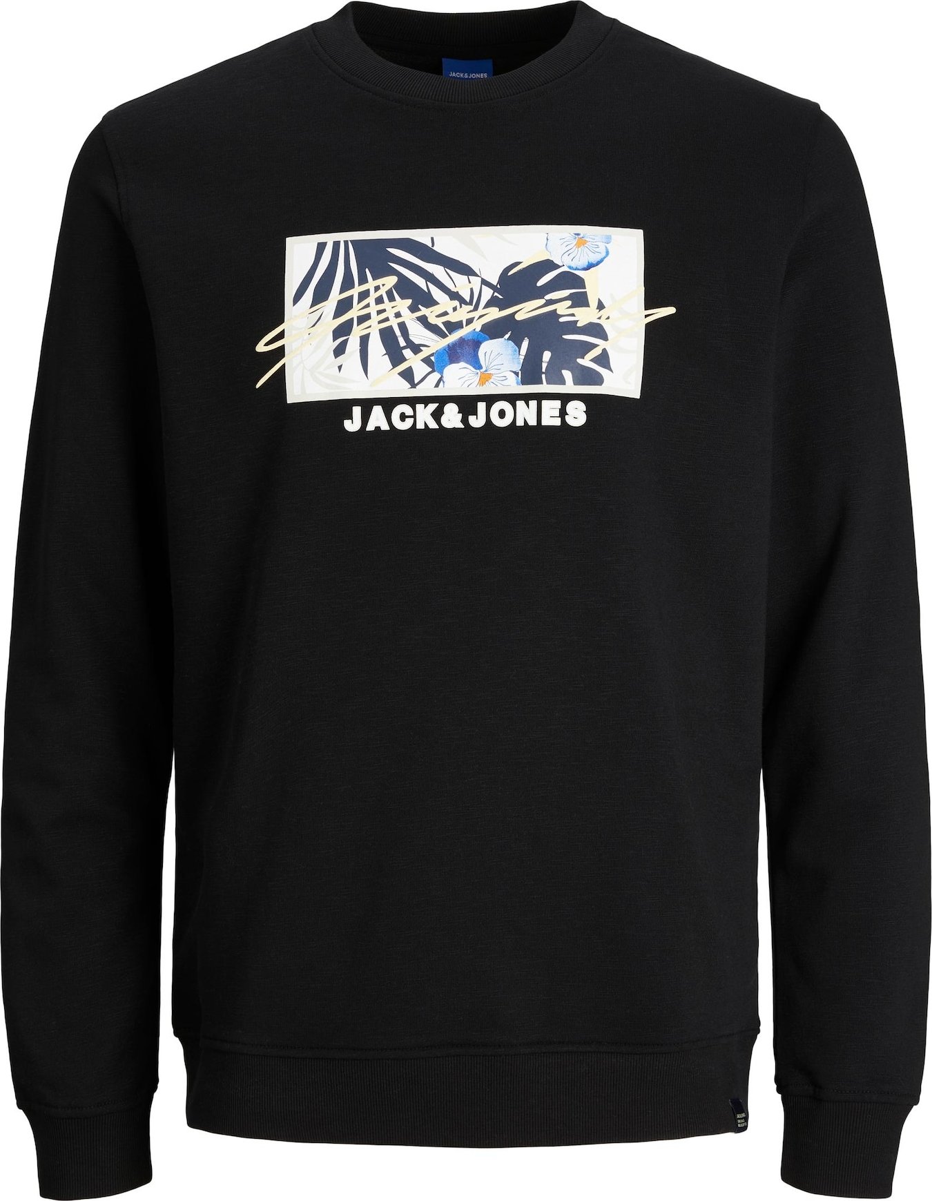 JACK & JONES Mikina marine modrá / královská modrá / černá / offwhite