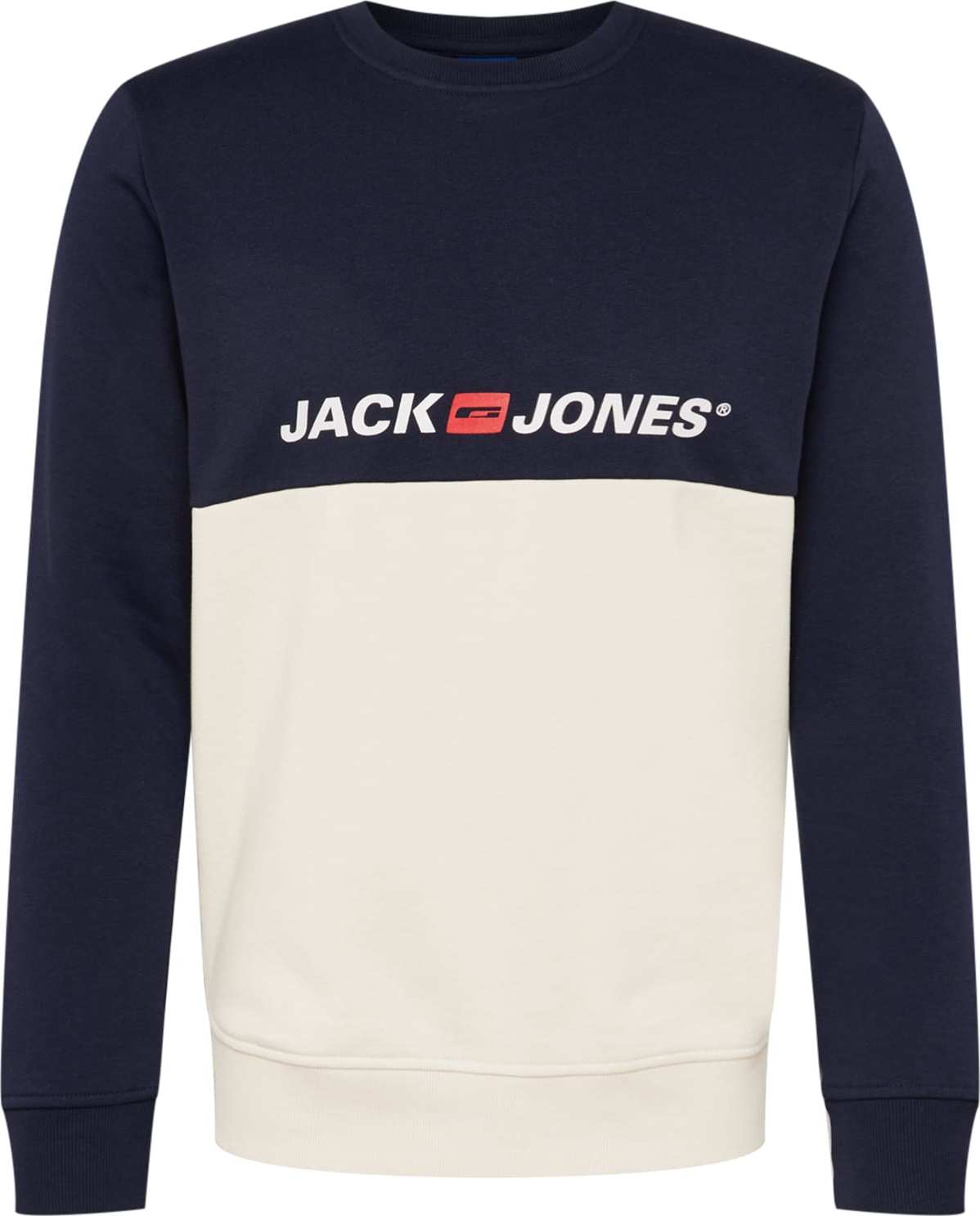 JACK & JONES Mikina námořnická modř / červená / barva bílé vlny