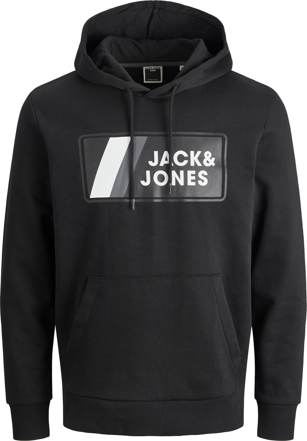 JACK & JONES Mikina šedá / černá / bílá