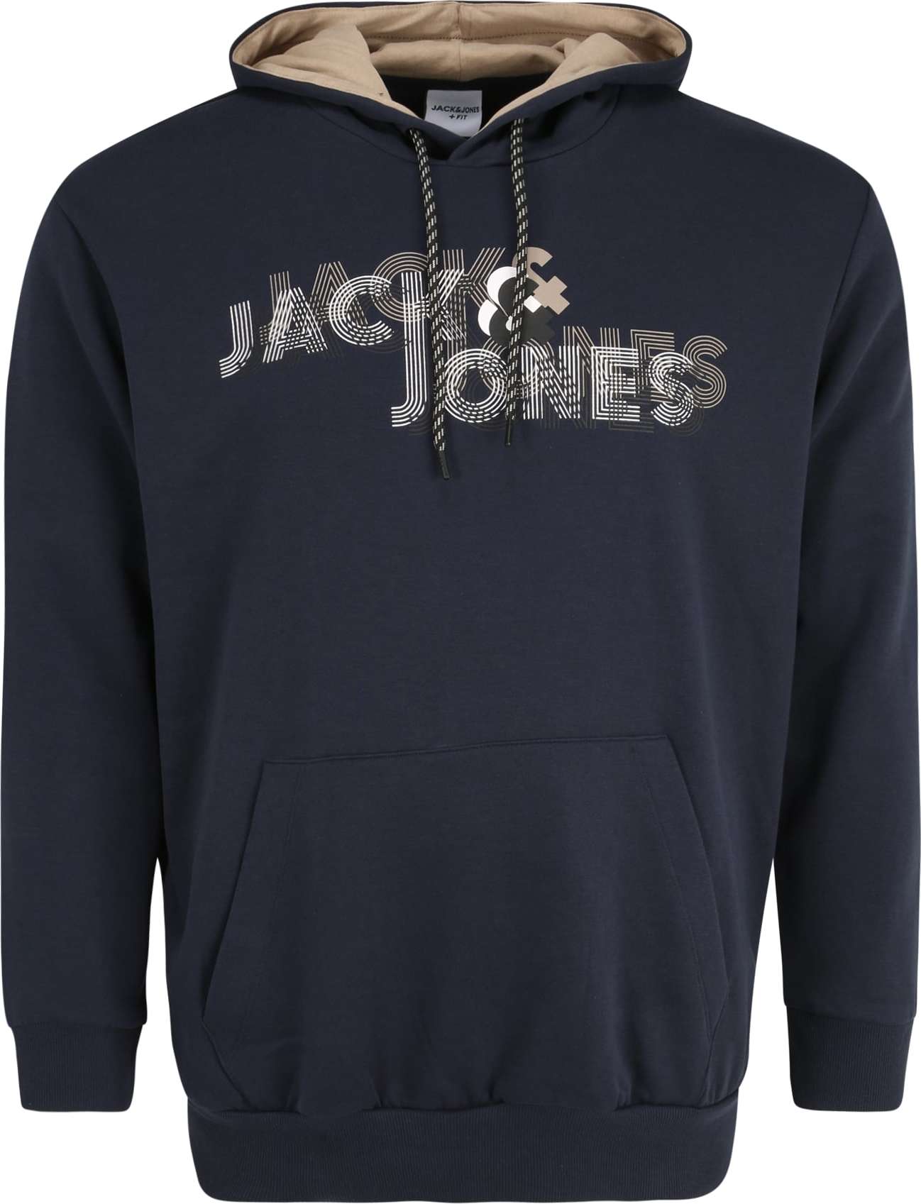 Jack & Jones Plus Mikina béžová / modrá / šedá