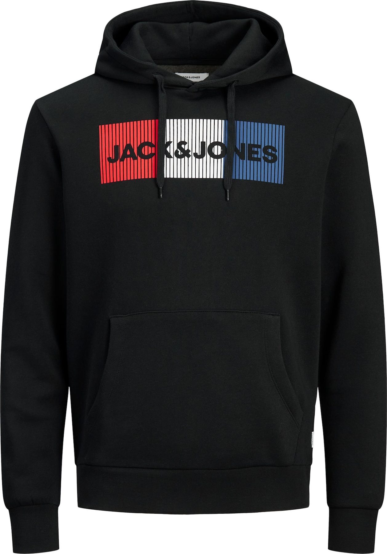 Jack & Jones Plus Mikina 'Ecorp' modrá / červená / černá / bílá