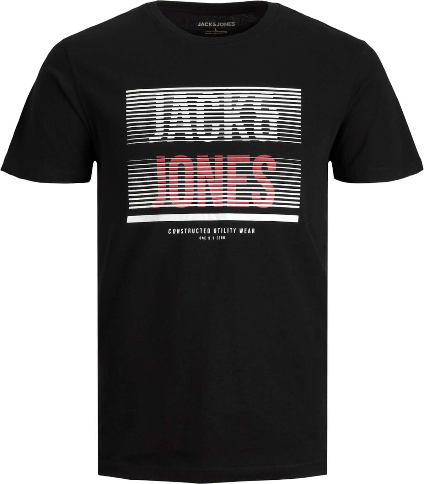 JACK & JONES Tričko 'BRIX' červená / černá / bílá