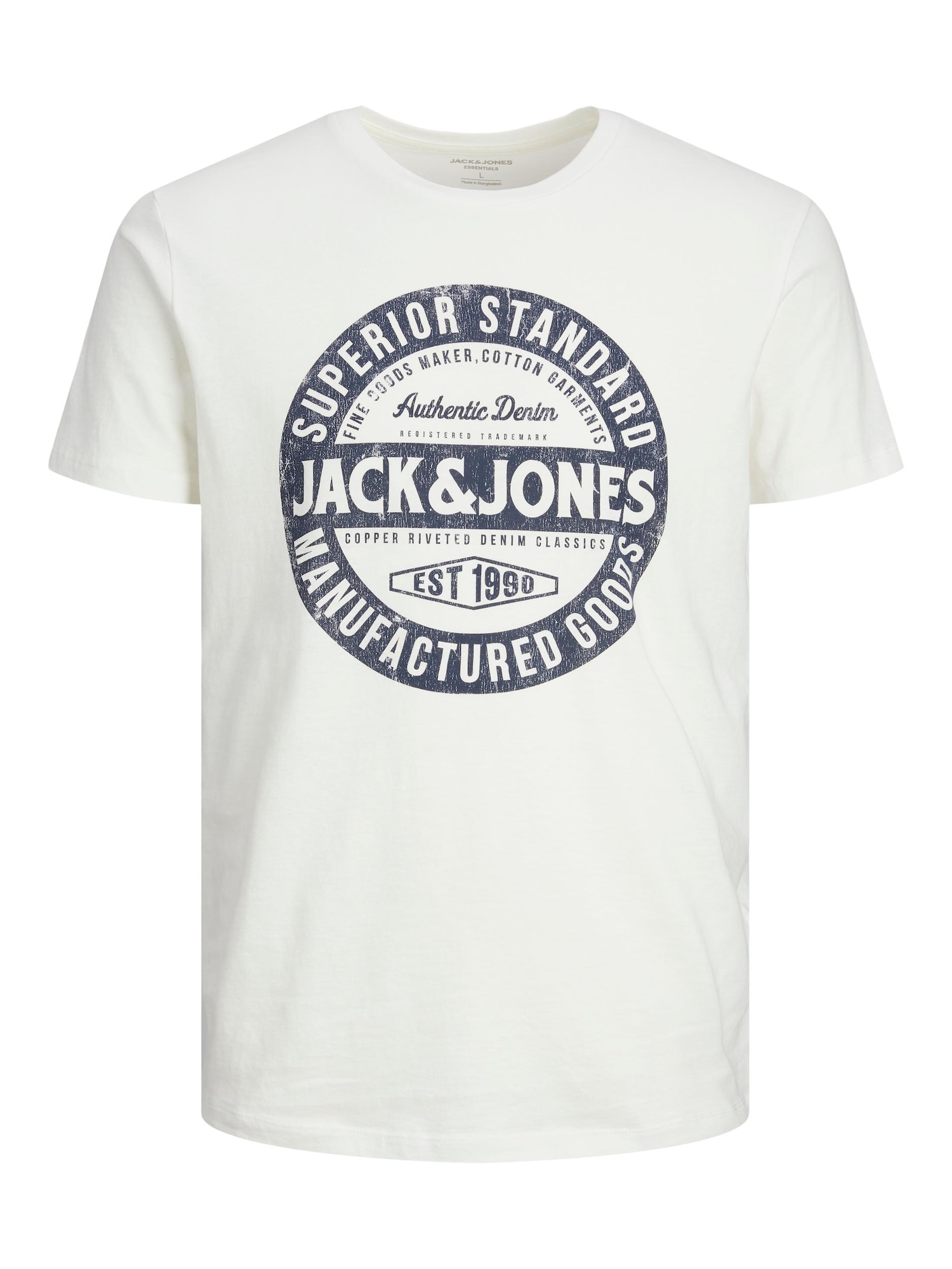 JACK & JONES Tričko 'JEANS' námořnická modř / bílá