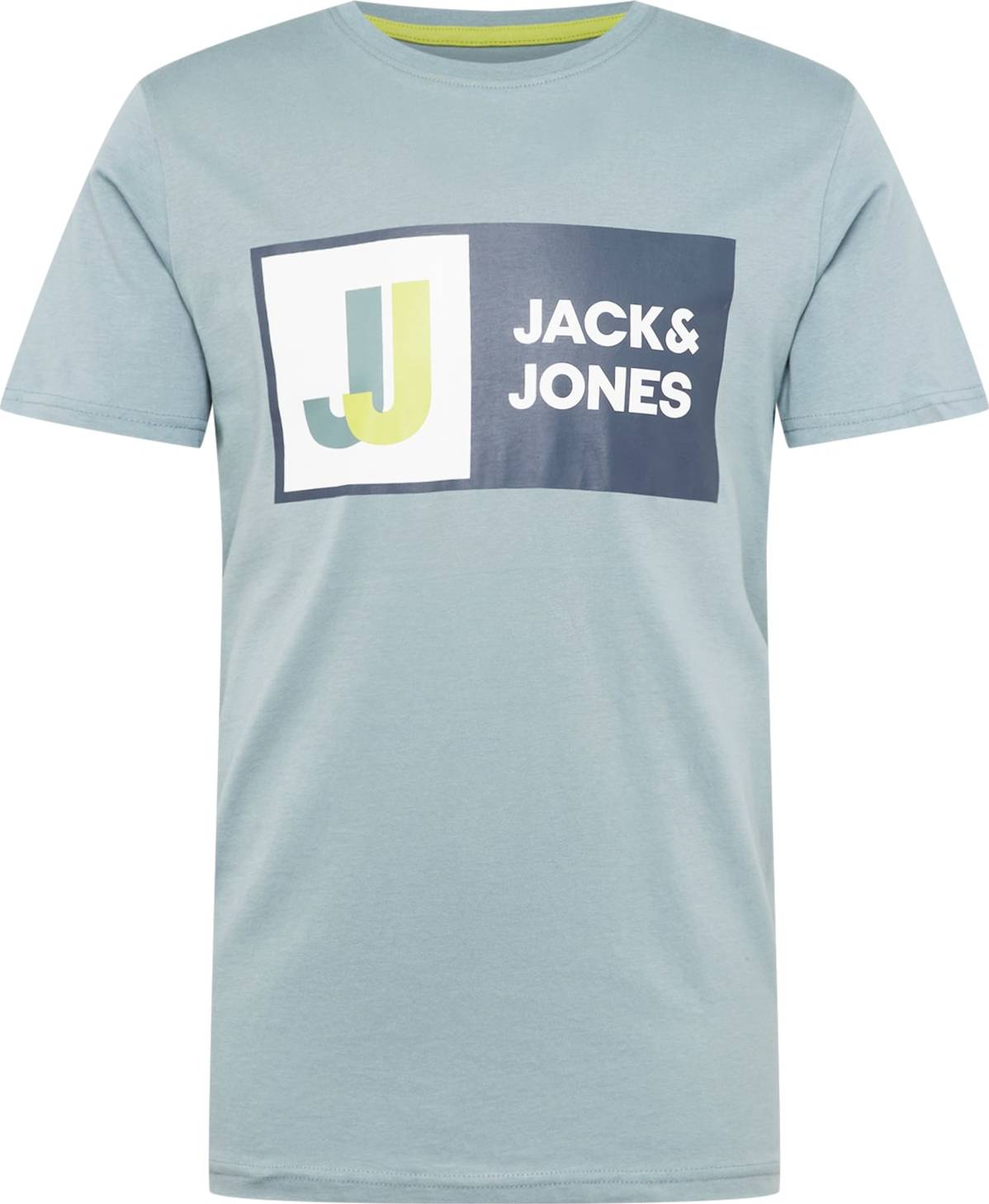 JACK & JONES Tričko marine modrá / kouřově modrá / bílá