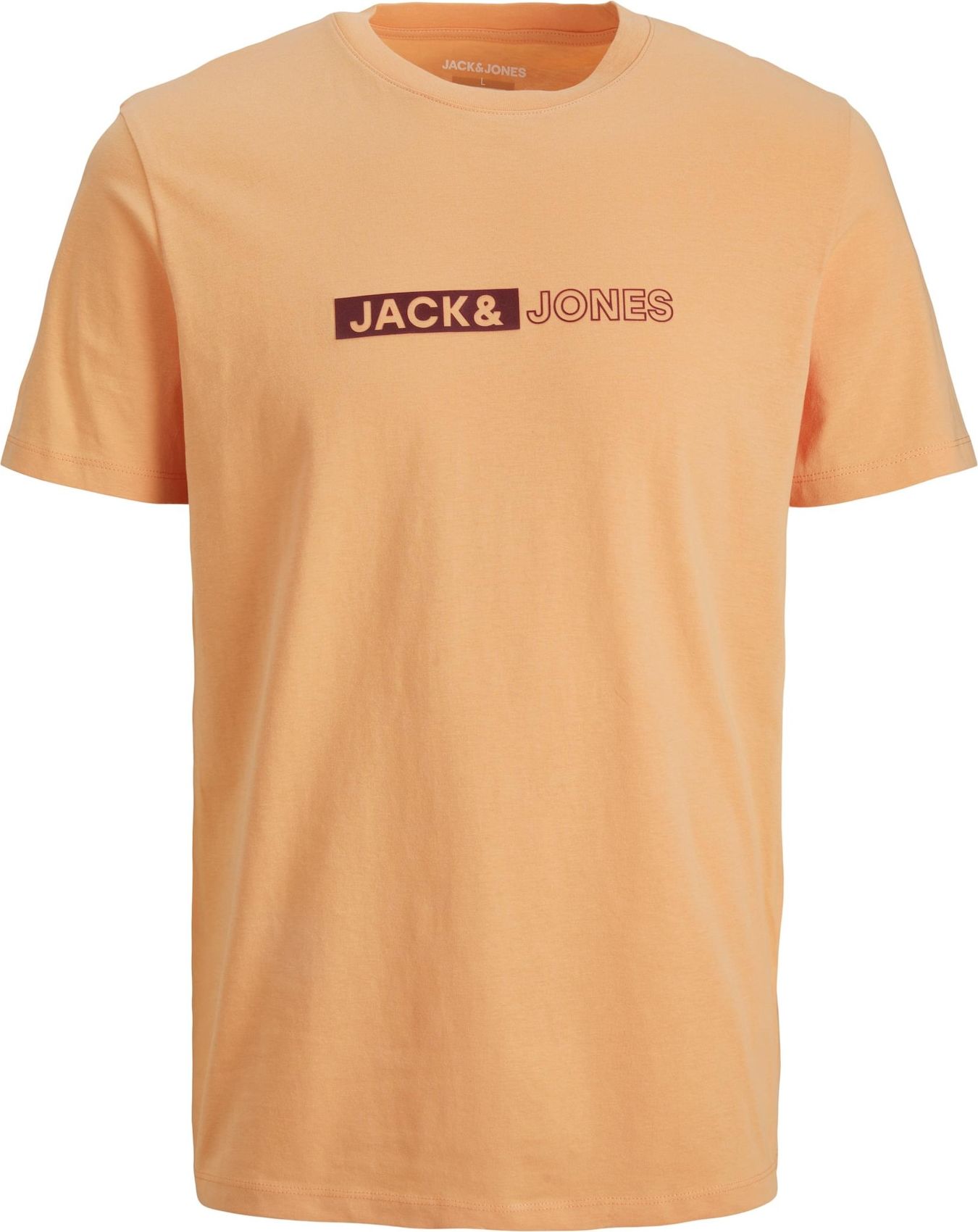 JACK & JONES Tričko 'NEO' oranžová / burgundská červeň