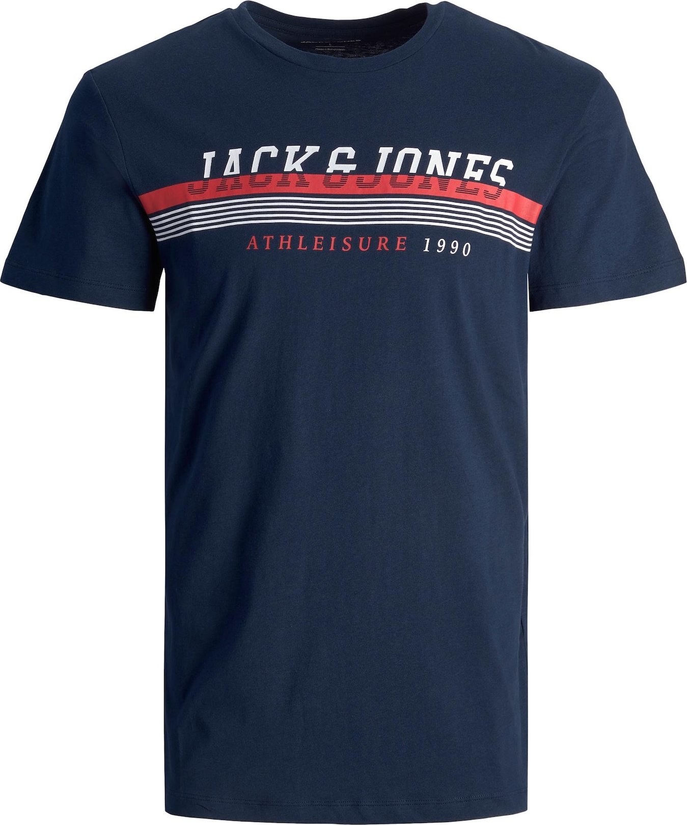 JACK & JONES Tričko 'Ron' námořnická modř / světle červená / bílá