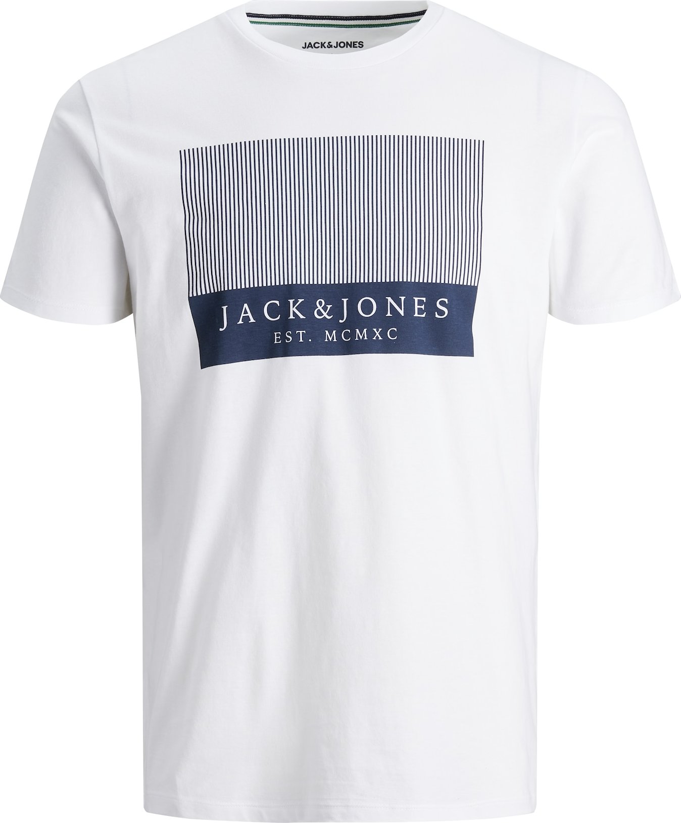 JACK & JONES Tričko 'Troke' marine modrá / bílá