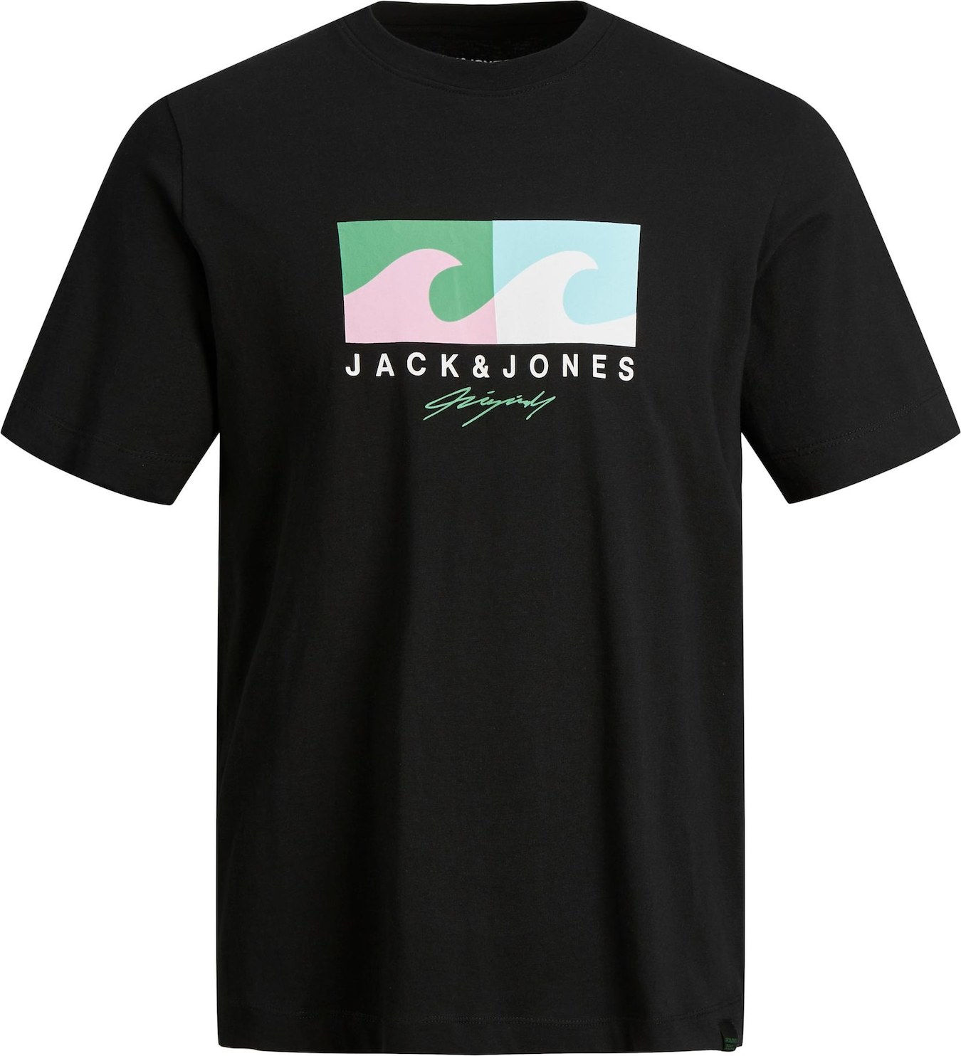 JACK & JONES Tričko 'Tulum' světlemodrá / růžová / černá / bílá